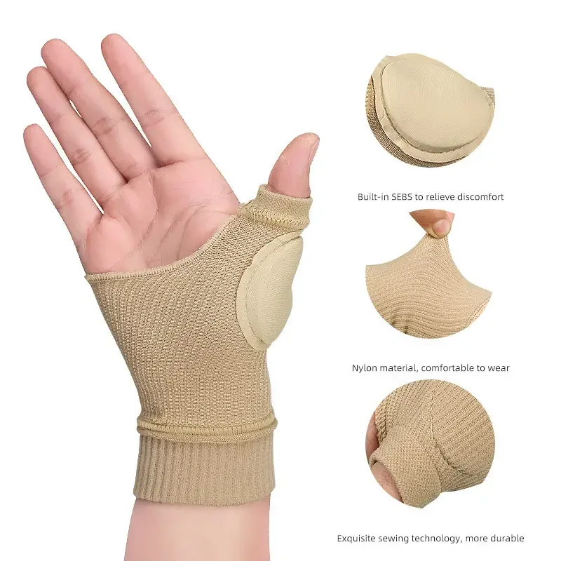 1Pair Wrist Thumb Compression Arthritis Gloves, Breathable Wrist Support Brace Wrist Sleeve With Gel Thumb Injury Pads