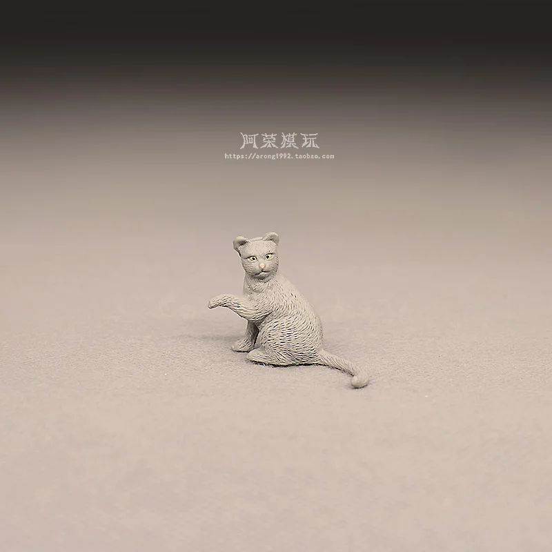 Leuke Miniatuur Boerderij Diermodel Liggende Kat Actiefiguren Auto-interieur Desktop Miniatuur Ornament Accessoires Cartoon Speelgoed