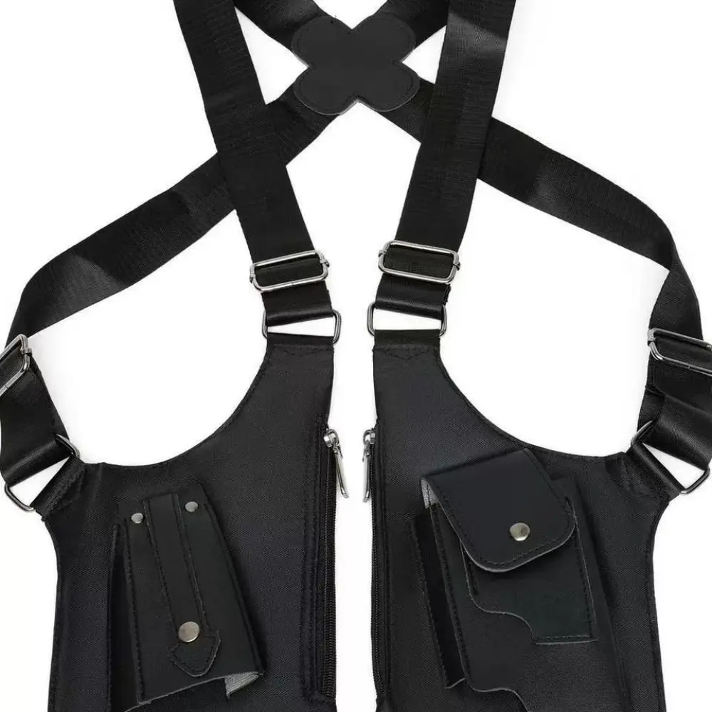 

Anti-Theft Underarm Strap Wallet Pocket Vintage Oxford Cloth Shoulder Harness Bag Portable Hidden Pocket Mobile Phone Chest Bags