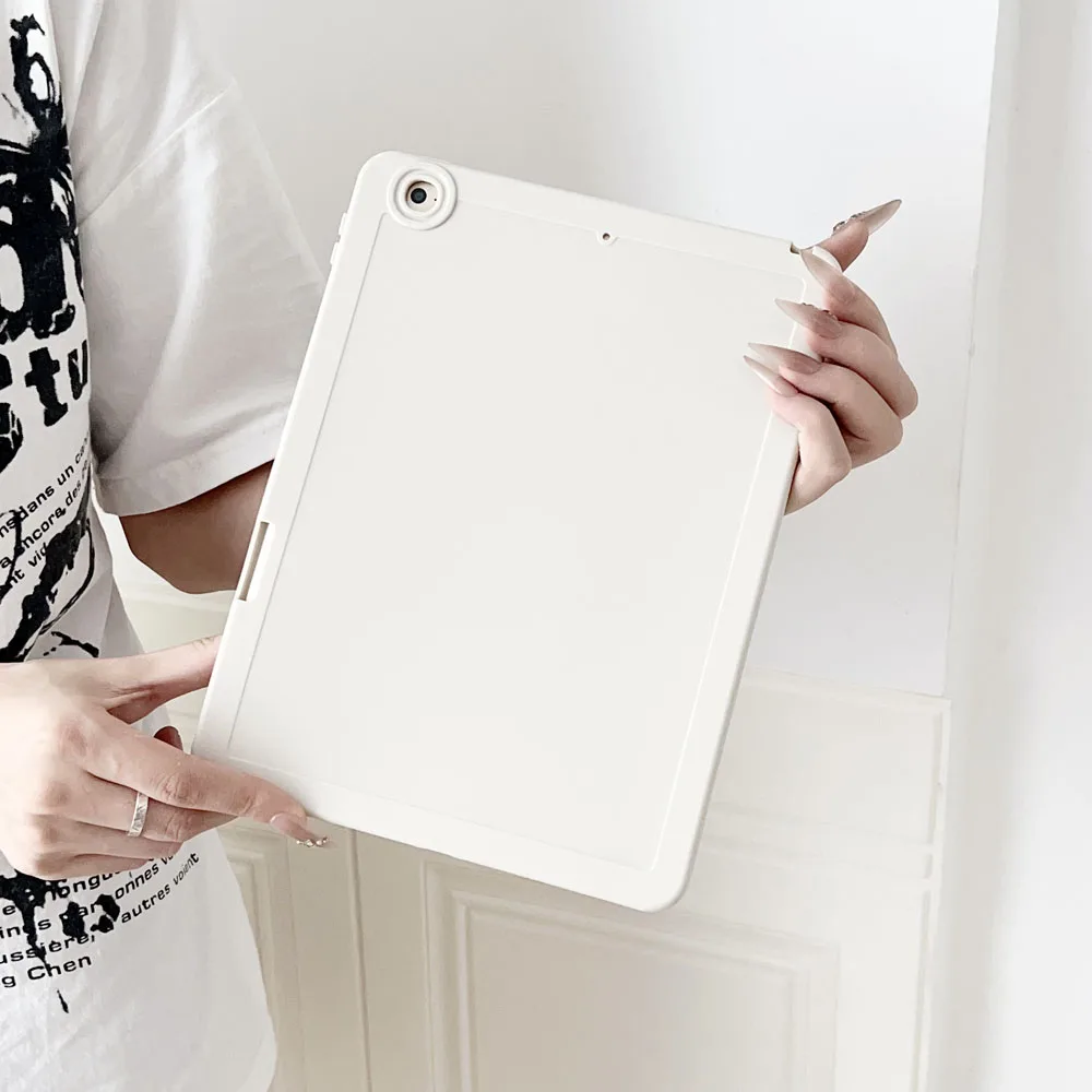 

Shockproof TPU Back Cover for iPad 5th 6th Air2 9.7inch Solid Colour Protective Case with Pen Slot Anti-Scratch Soft Shell Case