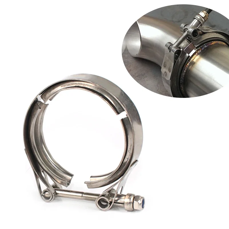 High Performance quality hot sellin 2/2.5/3/3.5/4 Inch SS304 V-Band Clamp Stainless Steel M/F3v Band Turbo Exhaust Downpipe