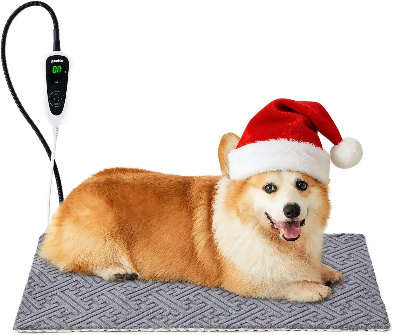 

Грелка для собак 28x18 дюймов, 11 настройков температуры, 25 вариантов таймера, водонепроницаемая кровать с подогревом для больших собак