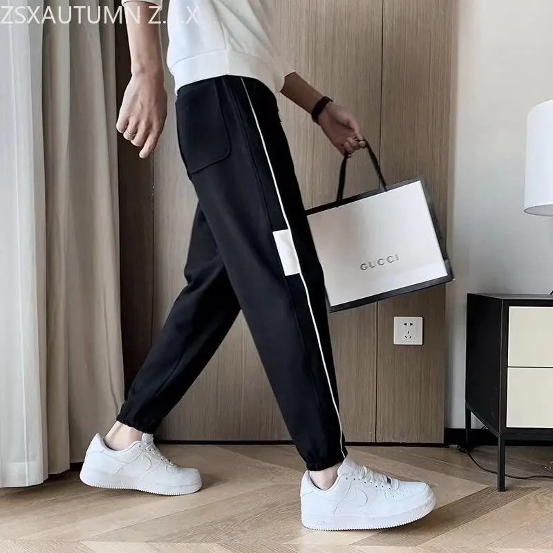 جديد ربيع خريف 2023 سراويل الرجال العلامة التجارية Sweatpants الكورية الاتجاه بناطيل غير رسمية الذكور موضة السراويل الرياضية البرية بنطلونات Hombre