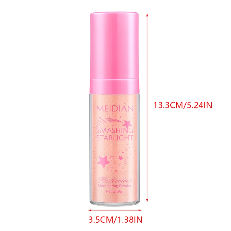 Resaltador de diamante para cara y cuerpo, polvo resaltador de brillo dorado y rosa, brillo de contorno, rubor en polvo, maquillaje facial, cosméticos, 1 unidad