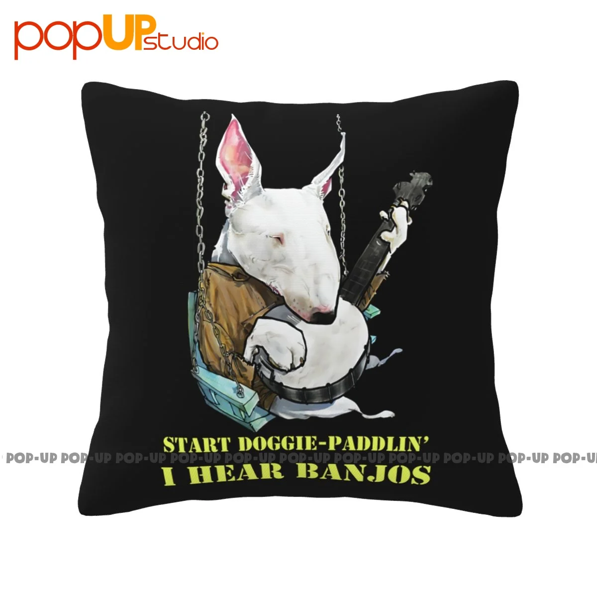 Square Deliverance Bull Terrier Caricature Pillowcase Throw Pillow Cover Creative Customized High Quality