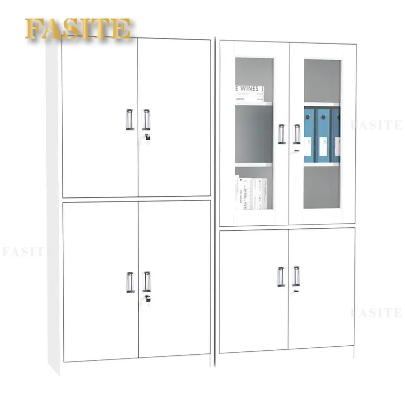 For Office Iron File Cabinet with Lock Bookcase Data Organizer Locker for Financial Certificates Storage Durable Metal
