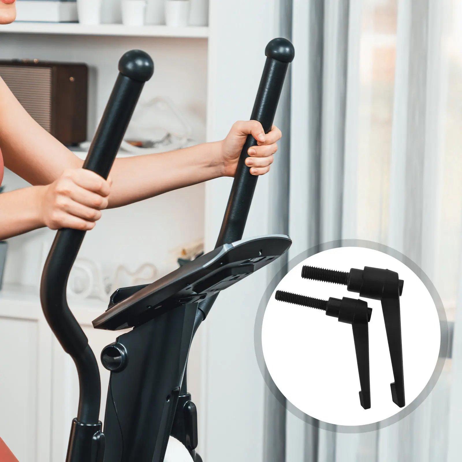 

2Pcs Exercise Bike Handlebar Adjustment Screw Adjustable Handle Knob for Indoor Cycling Secure Locking Metal Handle Parts