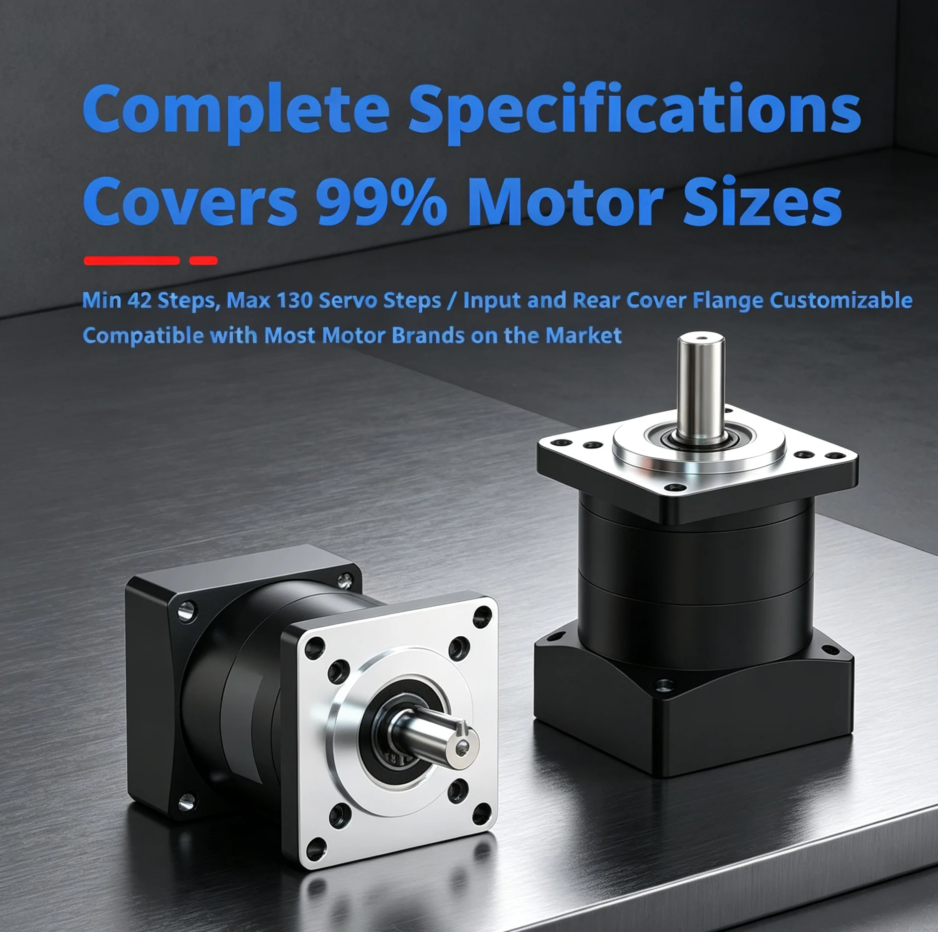 Precision Planetary Gear Motor Adapter: For NEMA 23/34/42 Stepper & Servo, IP65, Low Noise (≤50dB), 20k Hours Life