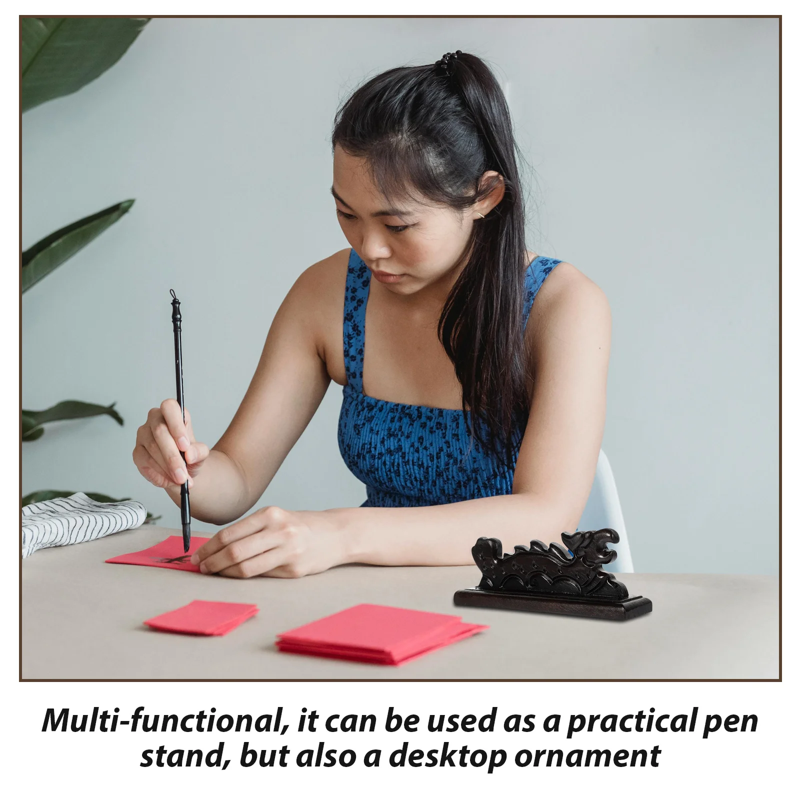 

1Pcs Sumi Pen Holder Chinese Brush Pen Stand Wood Desktop Organizer for Calligraphy Writing Tools Elegant Gift for Family