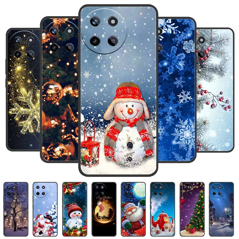 For Realme 11 4G Case Christmas New Year Gift Soft Silicone Funda for Realme 11 4G Phone Cover Realme11 TPU Coque Shells Capas