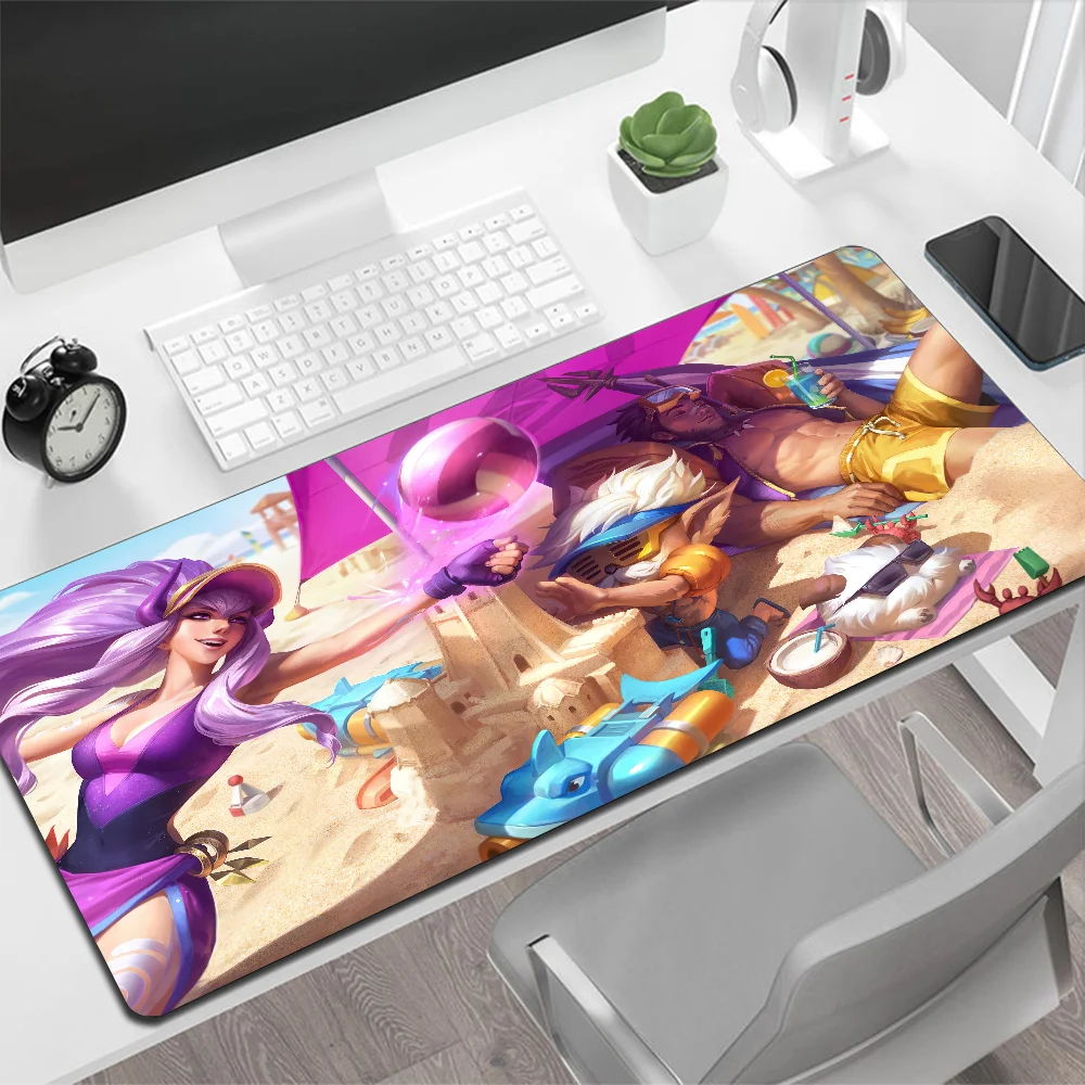 League of Legends Pool Party Skin Large Mouse Pad Gaming Mouse Pad PC Gamer Computer Mouse Mat Big Mousepad Keyboard Desk Mat