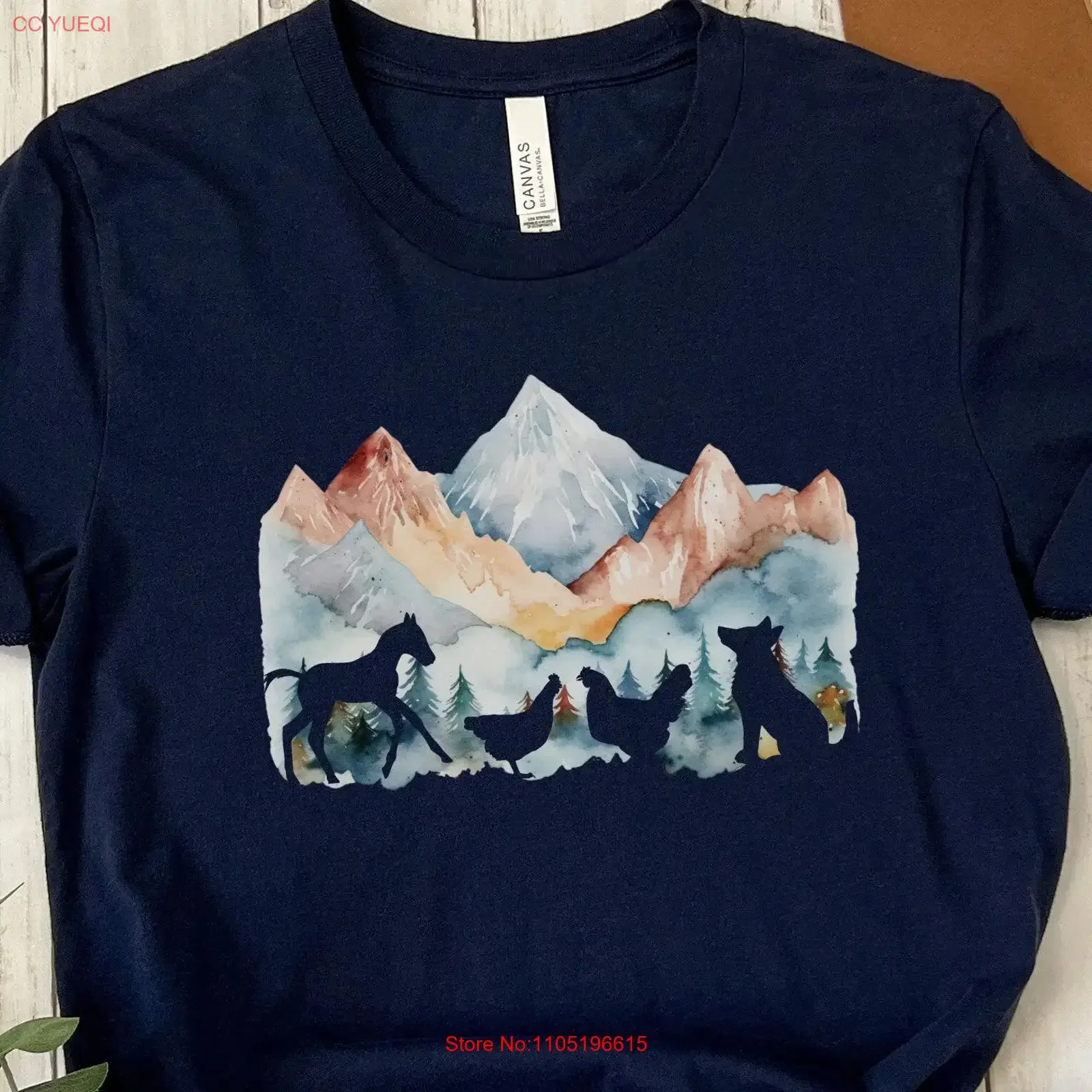 Mountain Farm T Shirt  Animal Chicken Lover Horse Keeper Farming and Homesteading  vintage Washed Slightly streetwear Stretched