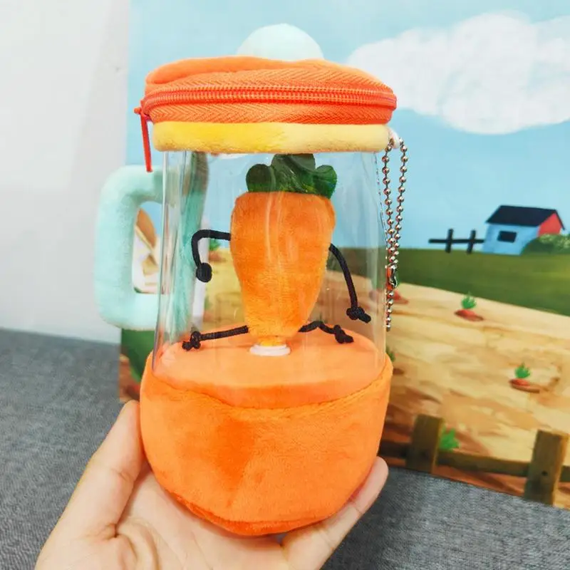 Stuffed Plush Toys Stuffed Carrot Juicer Doll Decor Fun Rope Pulling Function Plush Decoration for Children's Day Christmas