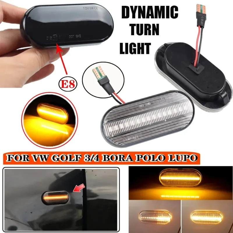 For Ford C-Max Fiesta Focus MK2 Fusion Galaxy For VW Polo Side Marker Led Dynamic Turn Signal Light Flasher Indicator Blinker
