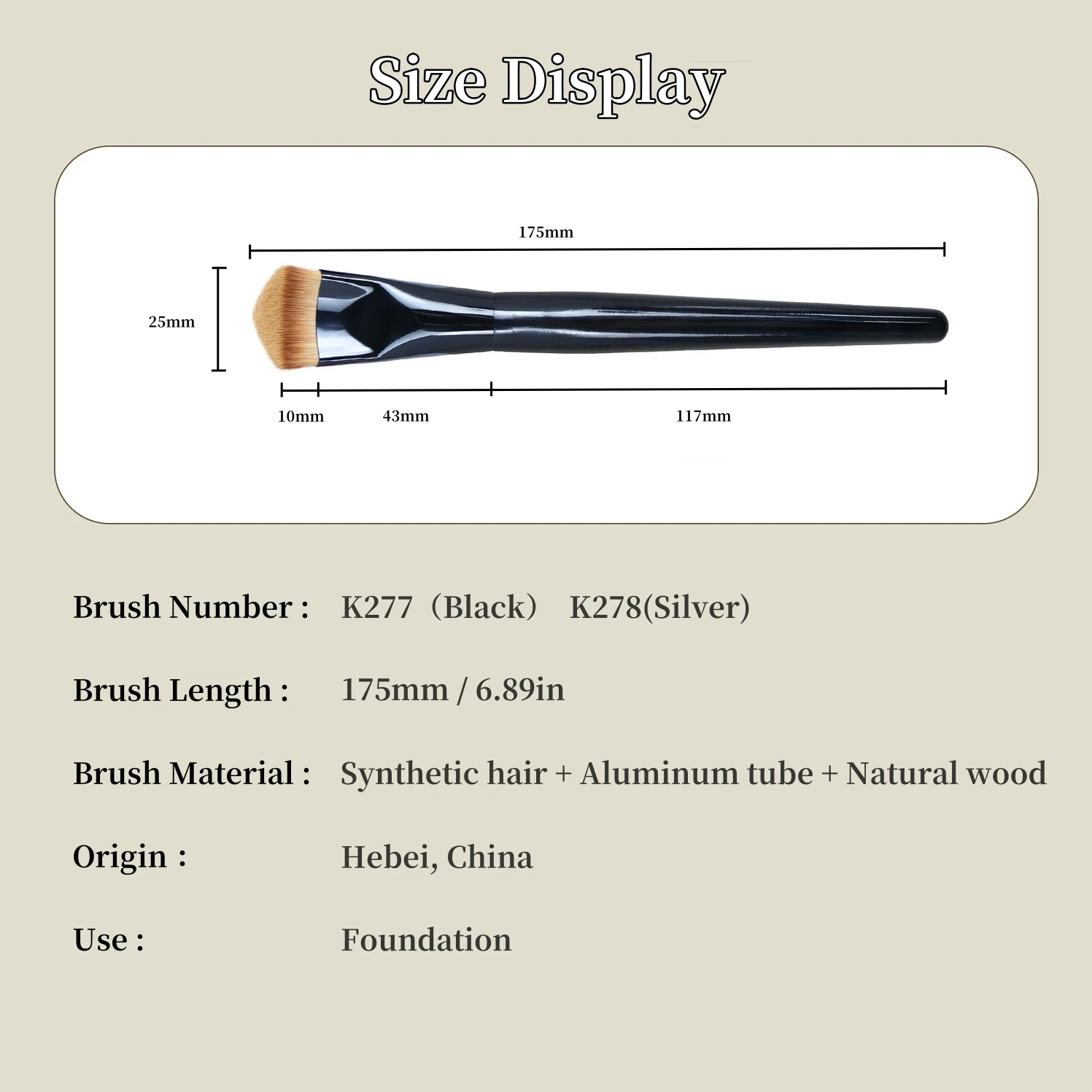 Triangle Foundation Makeup Brushes Ultra-Fine Hypoallergenic Angled Flat Top Professional Make Up Brush for Face Contouring