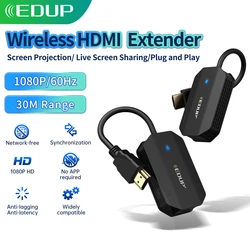 EDUP Wireless HDMI Extender 1080P Network-free 30M Range Live Stream Screen Sharing Device Video Projection to Monitor HD TV