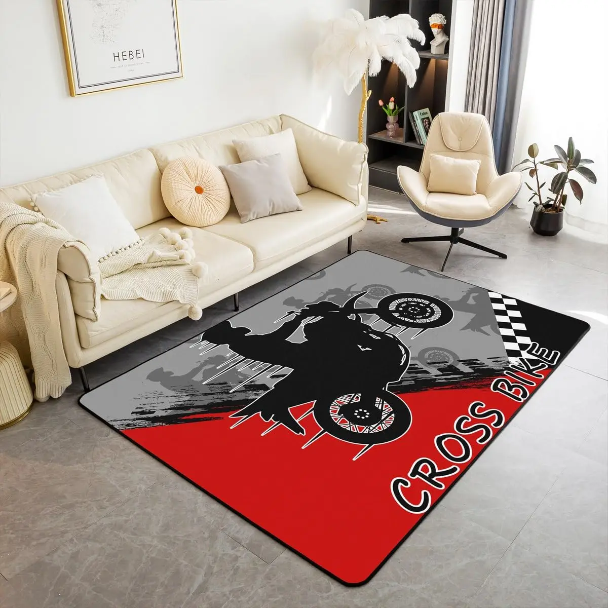 Retro Motorcycle Area Rug Carpet Moto Fans Non-slip Large Door Step Mat Bathmat for Living Room Bedroom Entrance Home Decoration