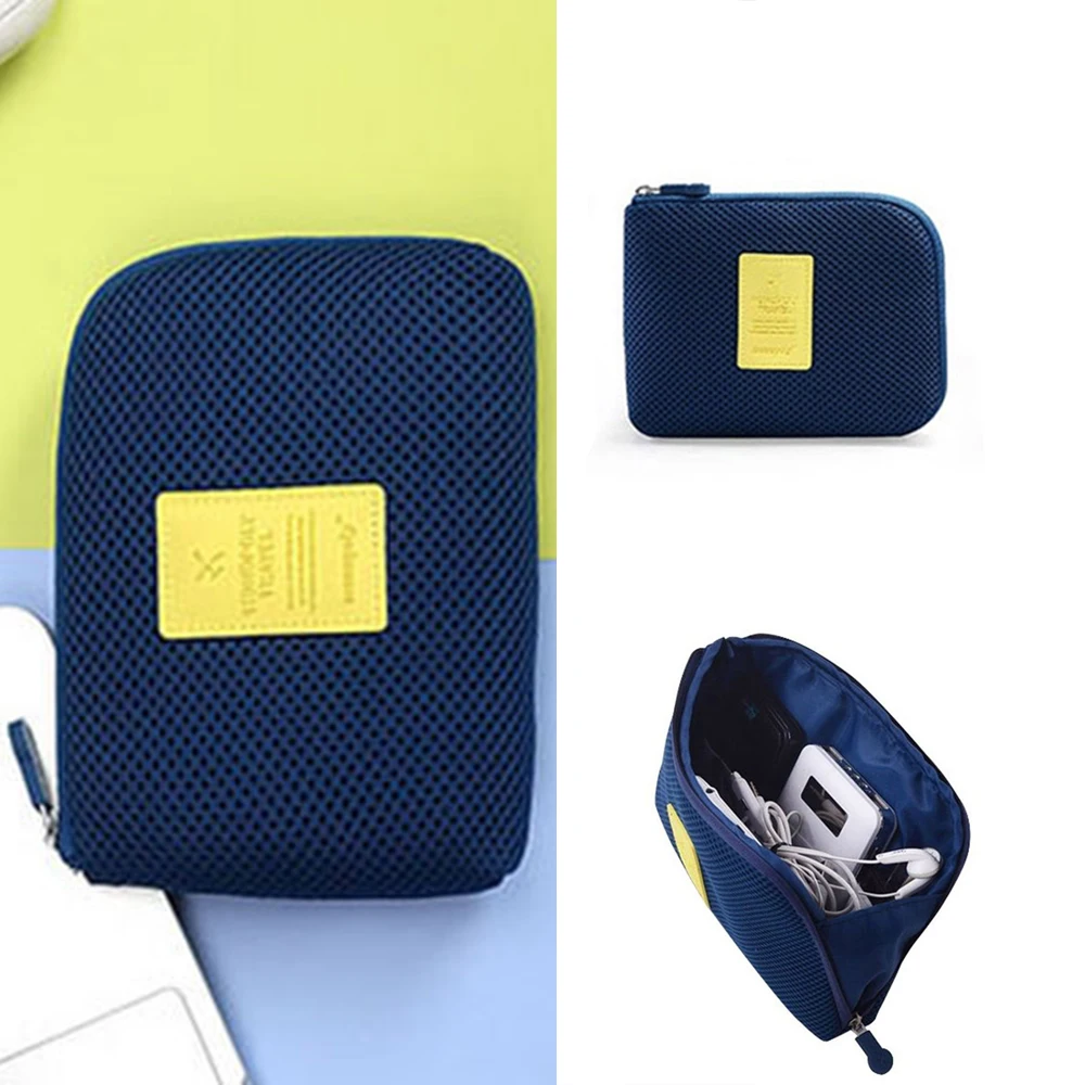 Portable Cable Storage Bag Organizer Gadgets Wires Charger Power Battery Zipper Cosmetic Bag Case Accessories