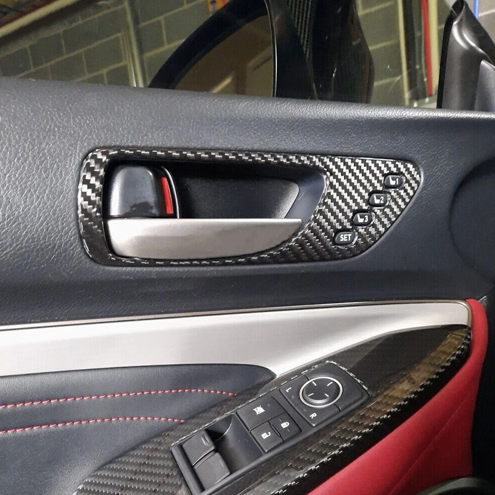 For Lexus RC 2015 2016 2017 2018 Dry Carbon Fiber Door Handle Panel Overlay Trim