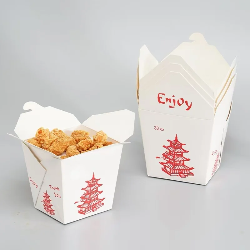 Cubos para comida para llevar de 32OZ, caja de comida para fideos, contenedores de papel de primera calidad, perfectos para una variedad de fiestas de Catering de alimentos fríos y calientes