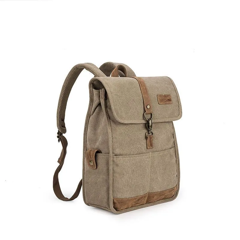 Retro Solid Color Canvas 14 16 Inch Laptop Bag Business Large Capacity MacBook Accessory Backpack Commute Notebook Bag Briefcase