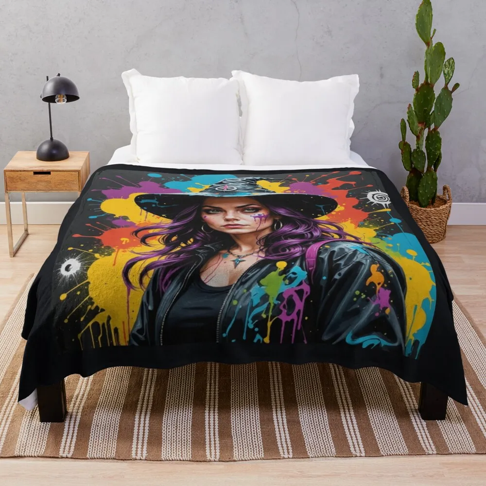 

Witch Paint Throw Blanket Stuffeds Sofas Blankets