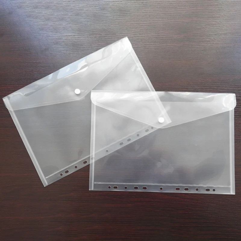 10Pcs 11 Hole Transparent A4 Document File Bag Plastic Folder File Bill Envelope Storage Bag Data School Paper Bag