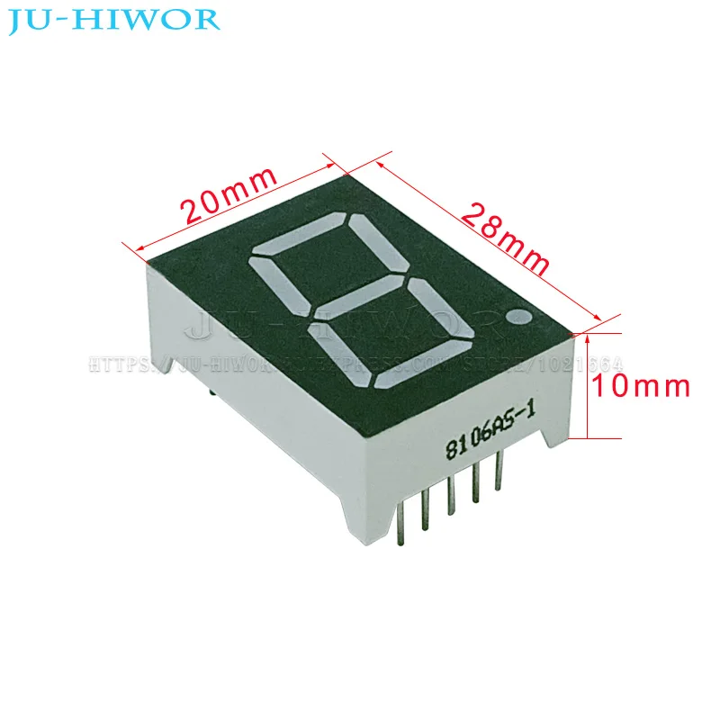 10pcs 10Pins 8106AS 8106BS 0.8 Inch 1 Digit Bits 7 Segment Red LED Digital Display Digitron Common Anode Cathode C-A C-C