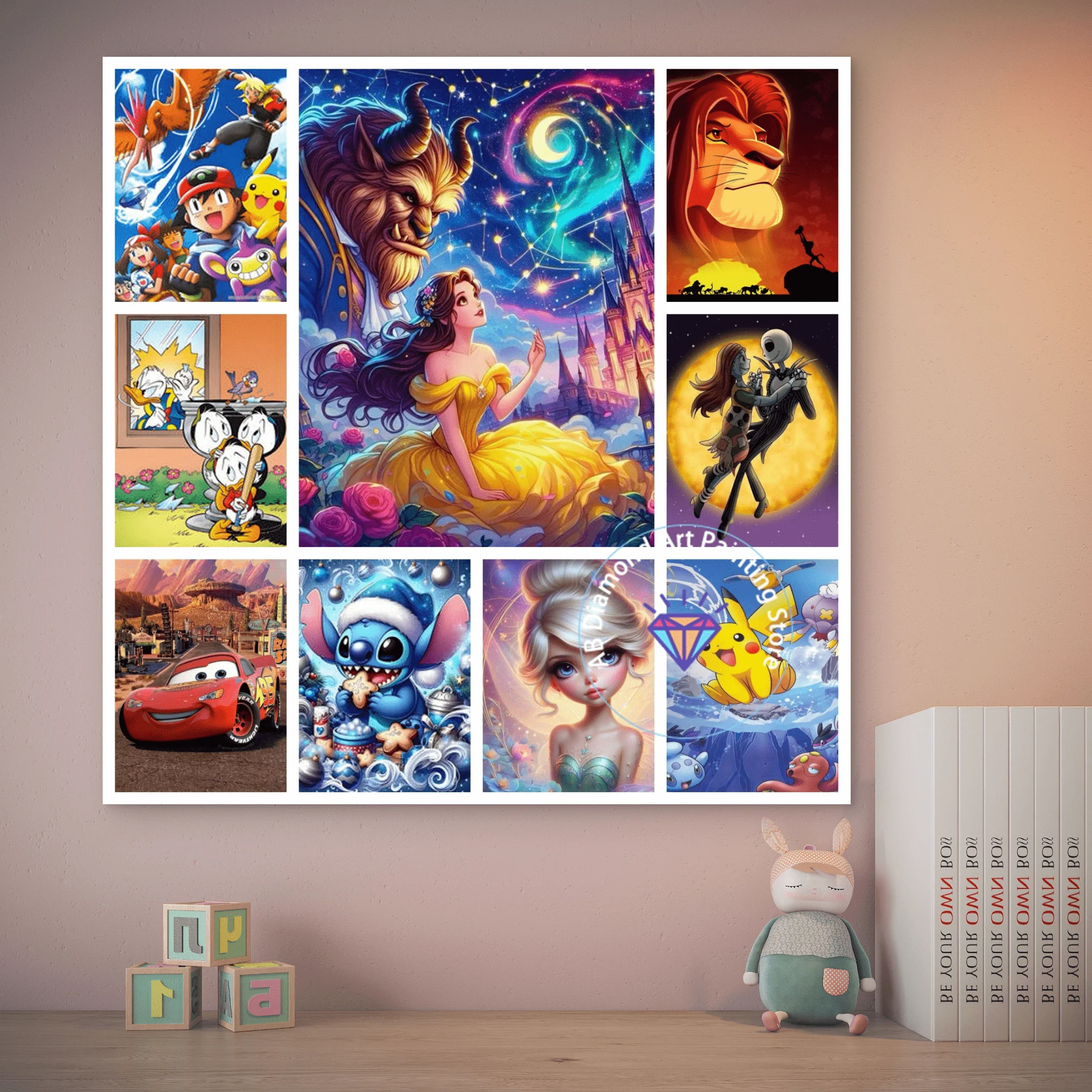 

Frozen AB Diamond Painting Kit 5D DIY Beauty and Beast Diamond Embroidery Cross Embroidery Handmade Art Gift Home Decoration