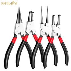 KATWAY 5-Inch Needle Nose Circlip Pliers Retaining Ring Puller for Removing and Installing Locking Rings and Shafts HH-AA46