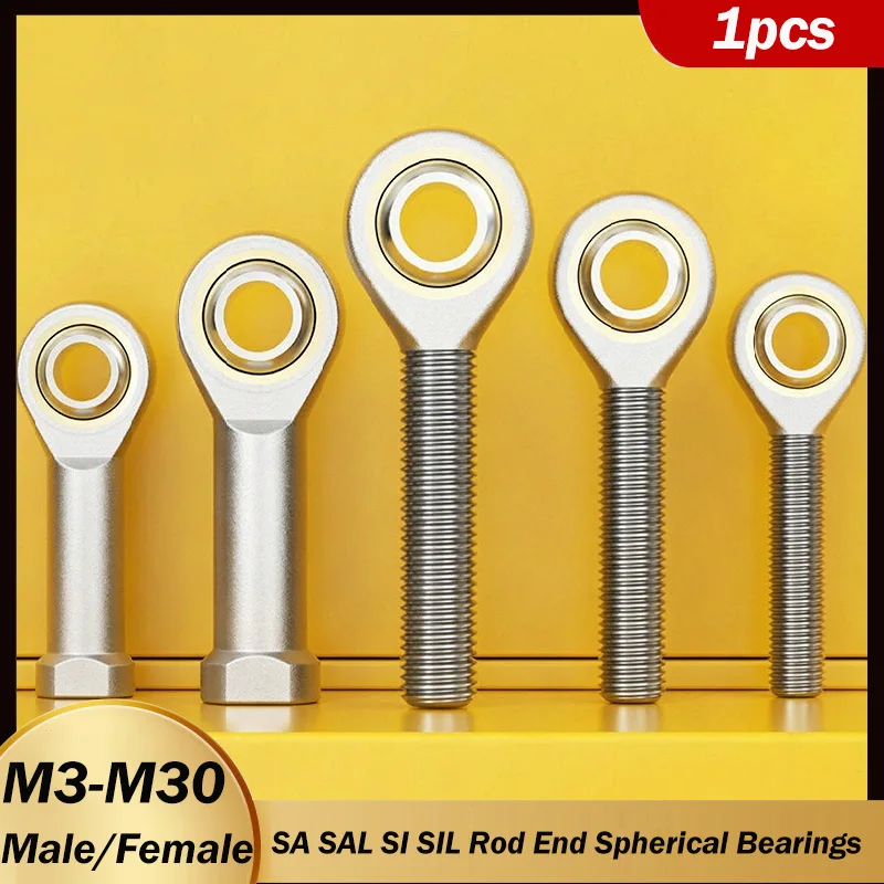 1pcs M3 M4 M5 M6 M8 M10~M30 Rod End Spherical Bearings Male/Female SA SAL SI SIL T/K Ball Joint Metric Threaded Rod End Bearing