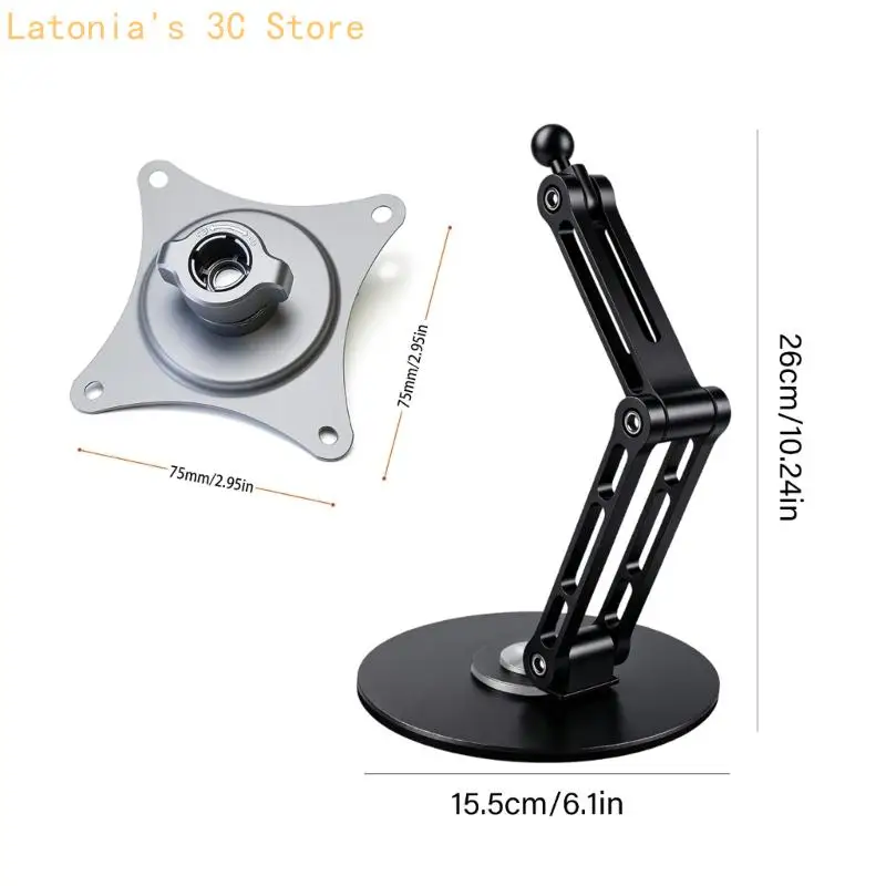 Tragbarer VESA-Monitorständer für Schreibtisch und Heimbüro, 75 x 75 mm Displayhalter mit schwenkbarem Betrachtungswinkel und – Detail 6