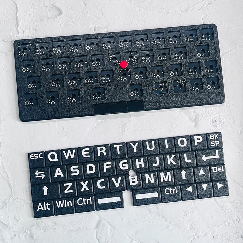 SS40 Wired Low Profile Mechanical Keyboard Kit Custom Hot Swap 3D Print Little Red Dot Keyboard for Kailh Choc V1 V2 40% Layout