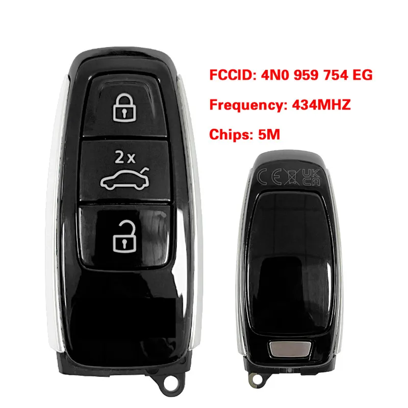 MLB Original FCC ID 4N0959754EG 3 Button 434 Mhz 5M Chip IGNITION KEY For AUDI A6 C8 4K A8 D5 4N Q7 4M Smart key CN008106