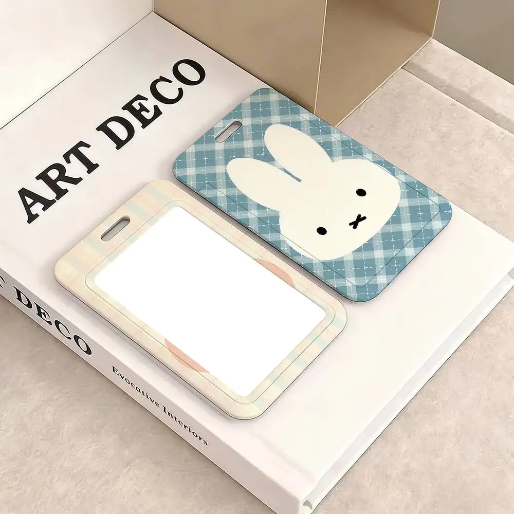 M-Miffy CUTE Pink Card Holder Work Permit Access Bus Subway Cards Protective Sleeve