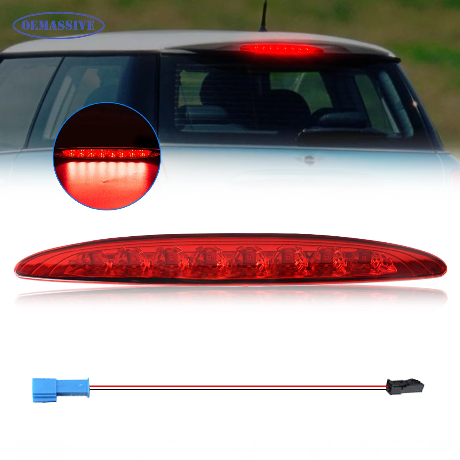 Red LED Rear Third High Level Car Brake Light Stop Lamp For BMW MINI COOPER ONE R50 R53 2001-2006 12V OE：63256935789 63256920352