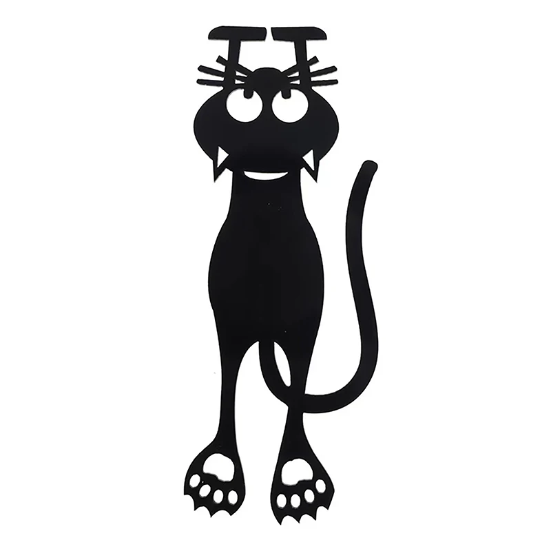 Imagem -05 - Gato Preto Hollow Out Bookmark Pvc Cartoon Animal Leitura Presente para Crianças 1pc Forma de