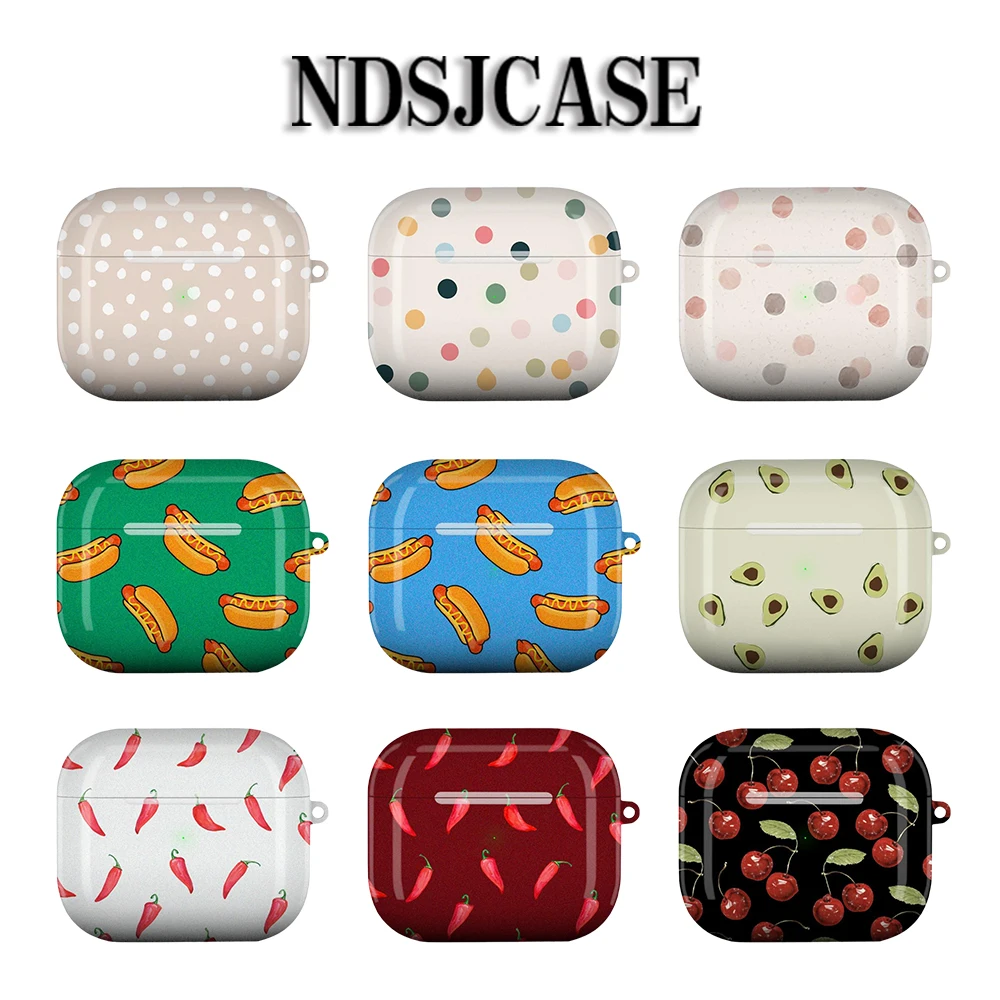 Hottie Red Juic Shockproof Protective Glossy HD Hard PC Cover Case For AirPods Earphone 1 2 3 Pro Pro2 With Metal Hook