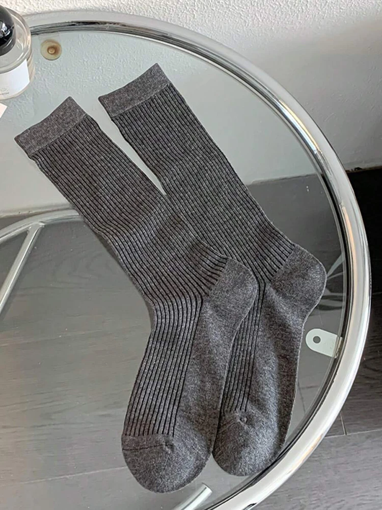 1/4 Paar Damen-Socken für mittlere bis schmale Beine, Kniestrümpfe, schwarz, weiß, grau, dünne Sommersocken im süßen Stil, transparente, gestapelte Socken – Detail 10