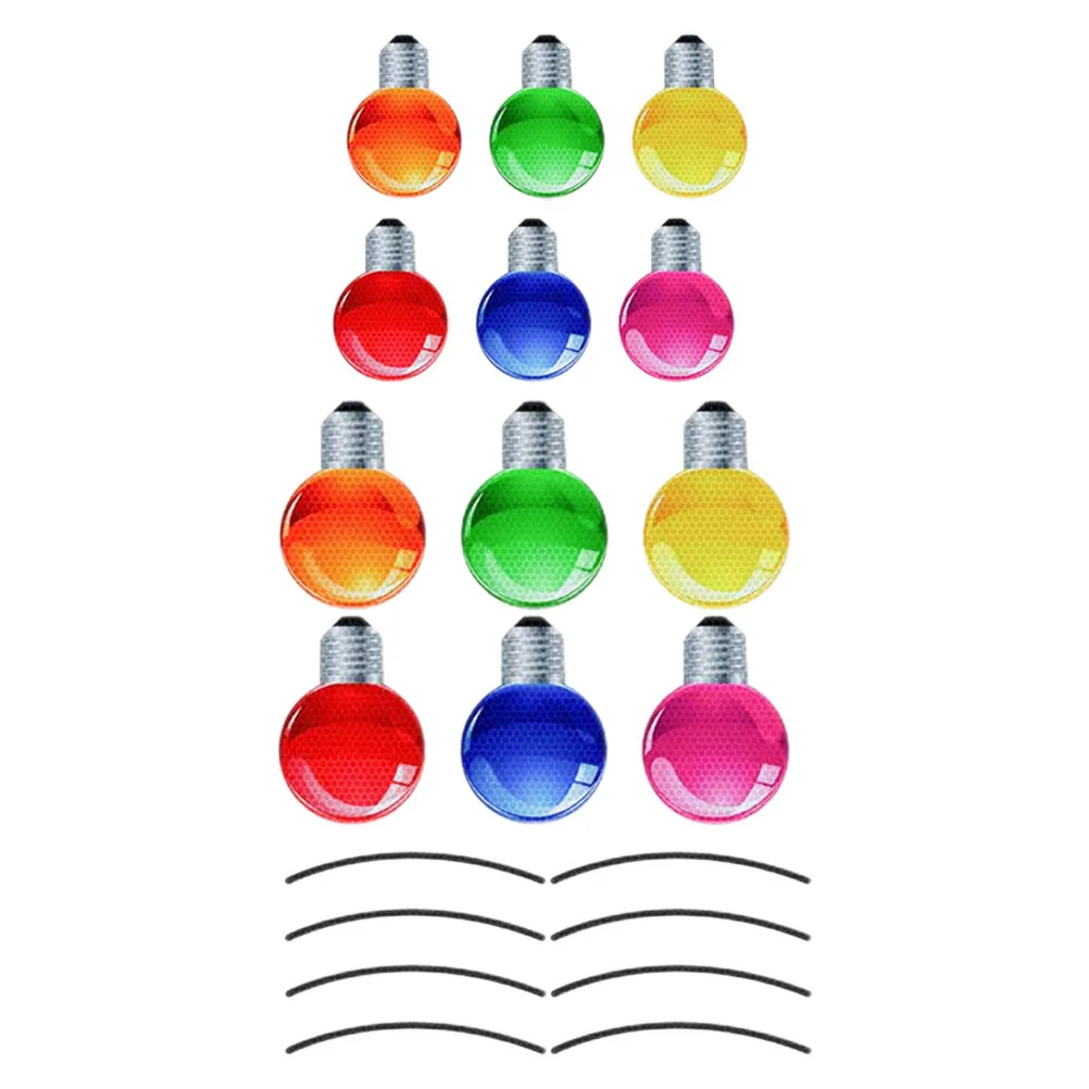 1 Juego de pegatinas de imanes de bombilla de coche de Navidad, decoraciones reflectantes para puerta de nevera, suministros bonitos para fiesta de Navidad, pegatina de imanes de bombilla de coche