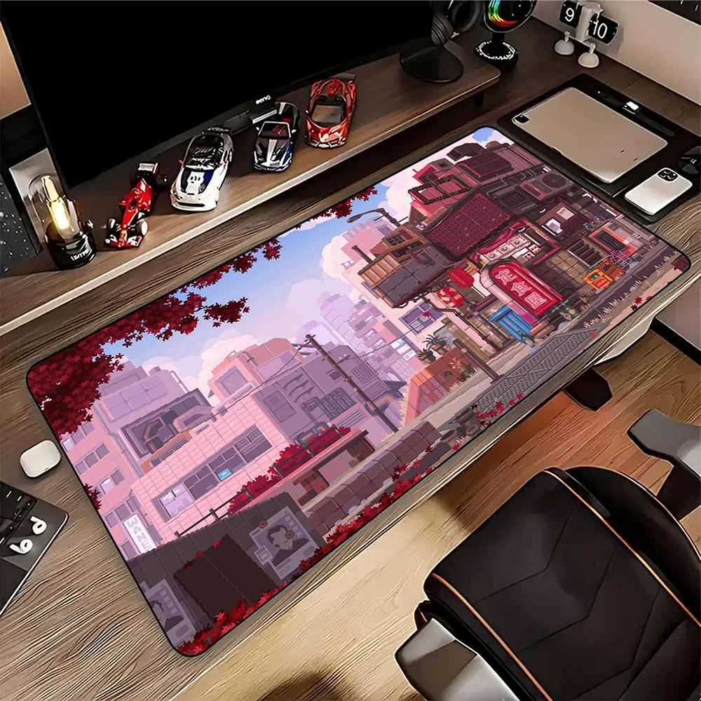 لوحة ماوس نيون سيتي بكسل لوحة ماوس كبيرة XXL لوحة ماوس إعداد ملحقات الألعاب شركة المطاط ماوس حصيرة مكتب وسادة ماوس
