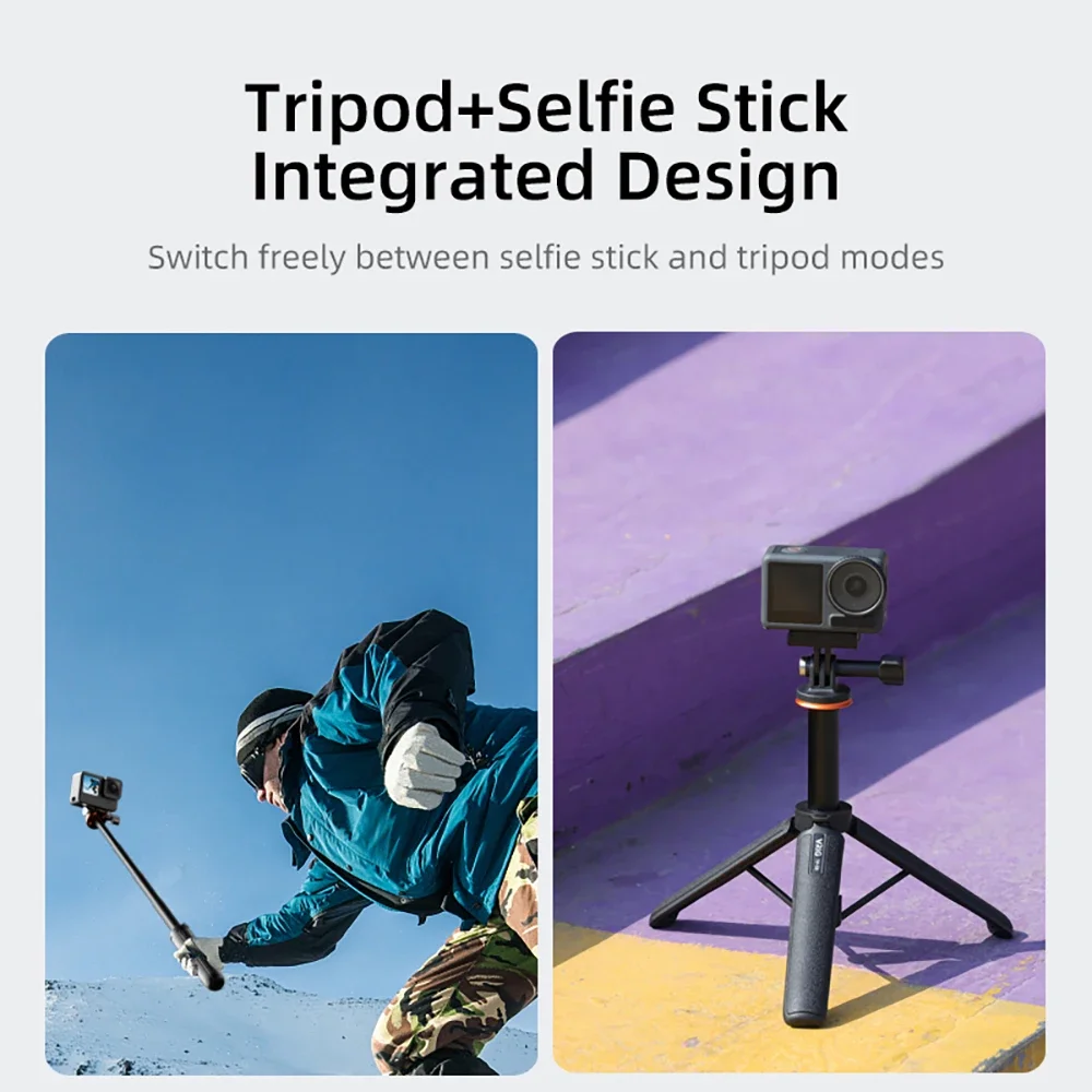 51cm selfie vara tripé para dji ação 5 pro/bolso 3/gopro/instalar 360 câmera telefone fotografia adereços suporte de altura ajustável