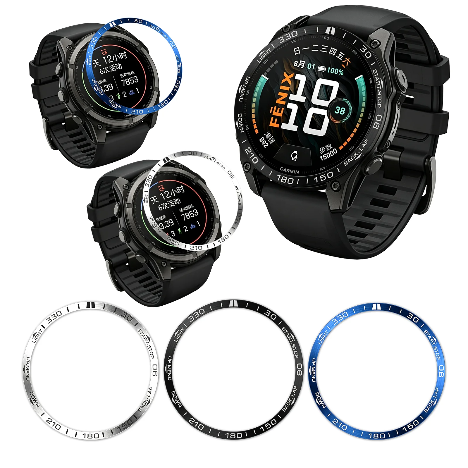 Stainless Steel Bezel Styling Ring For Garmin Fenix 9/9 Pro 47mm 51mm AMOLED Anti-scratch Protection Frame Ring Cover