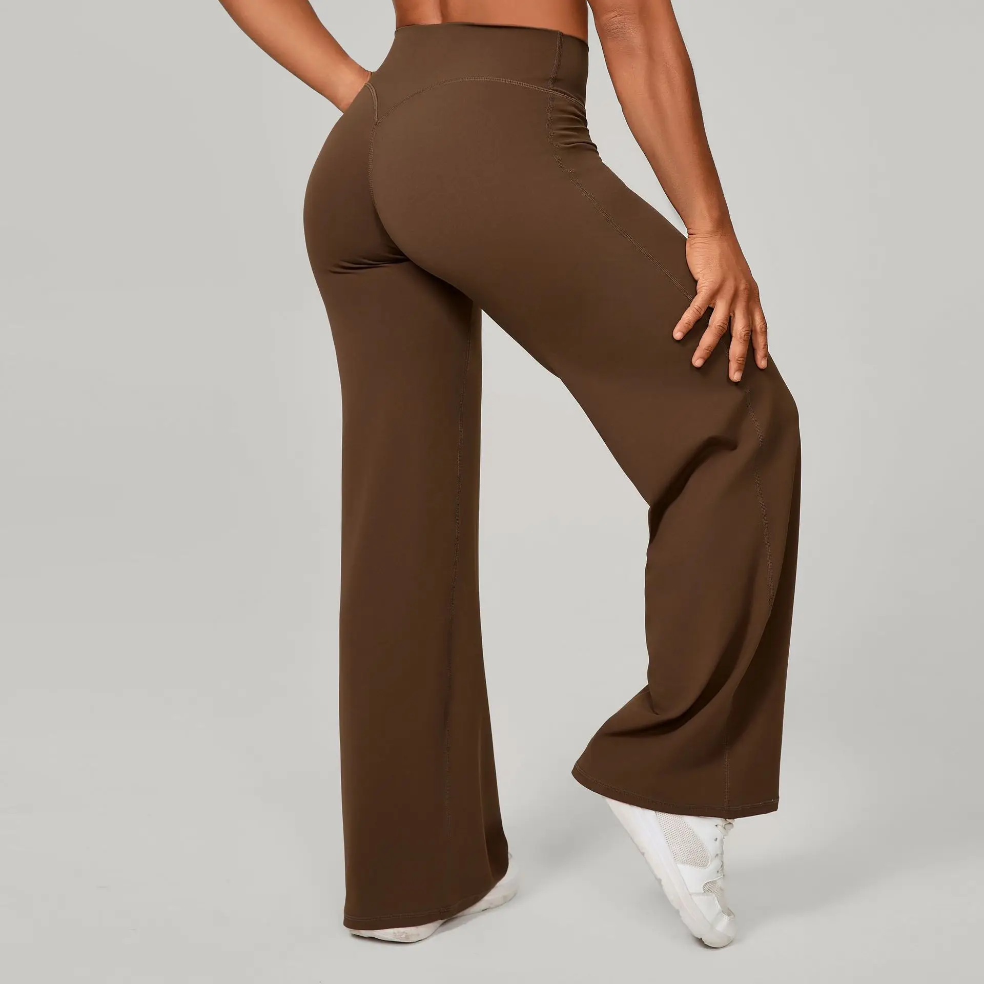 Women Loose Trousers Full Length Yoga Leggings Casual Gym Sports Athletic Straight Leg Training Pants Training Workout Exercise