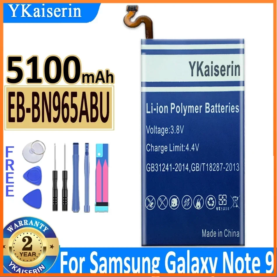 

5100mAh YKaiserin Battery (Note 9) EB-BN965ABU for Samsung Galaxy Note9 Note 9 N9600 SM-N9600 SM-N960F Bateria + Track Code