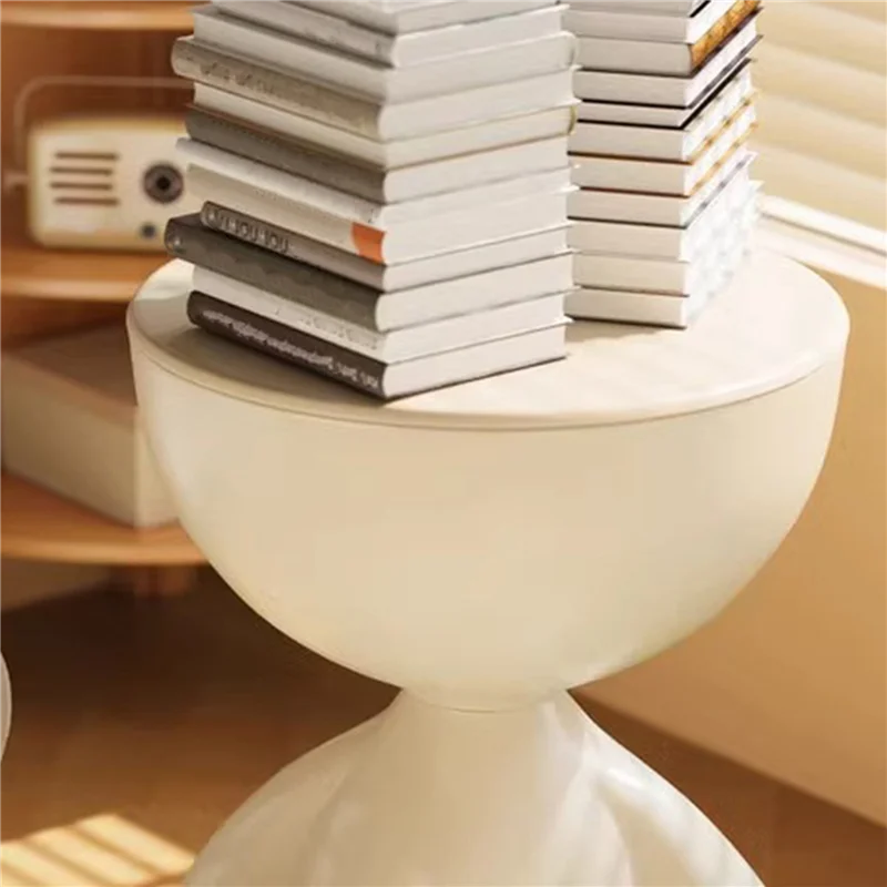 

MCGS-2X Bedside Table Home Sofa Side Table Storage Rack Movable Mini Table Coffee Table Creamy White