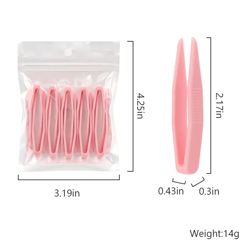 10 stks/zak Plastic Pincet voor Wimper Extensions Valse Wimpers Pincet Handgemaakte Wegwerp Make-up Gereedschap