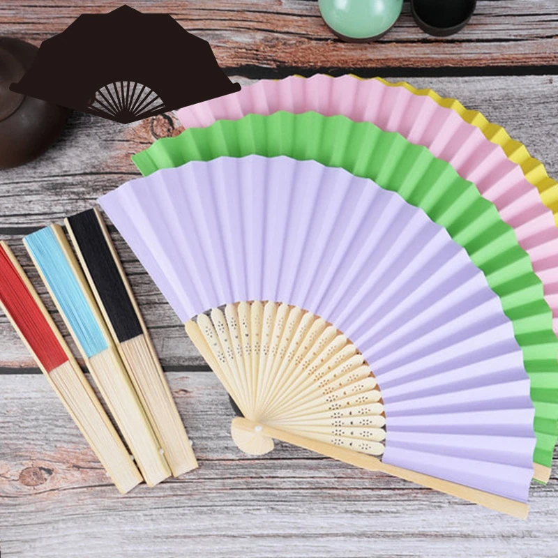 Solid Color Fans DIY Painting Fan for Kids Funny Handmade Fans Hand Drawn Hands Photo Props Drawn Tools Fan