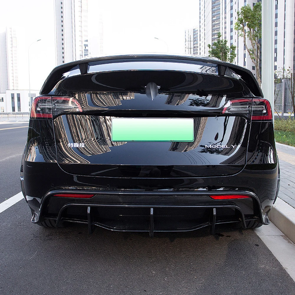 For Tesla Model Y 2021 2022 BodyKit Rear Bumper Diffuser Lip Splitter Apron Styling Exterior Tuning Accessories Matte Black