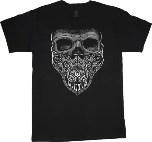 Big and Tall t-shirts for men Bandana Skull decal design tee big man clothing